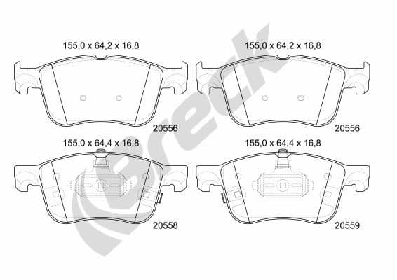 set placute frana,frana disc BRECK 20556 00 701 00