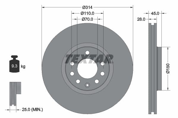 Disc frana TEXTAR PRO 92118803