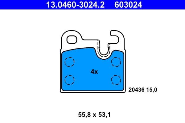 set placute frana,frana disc ATE 13.0460-3024.2