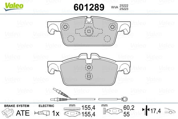 set placute frana,frana disc VALEO 601289
