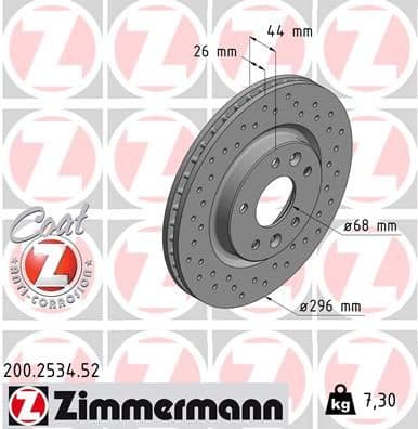 Disc frana ZIMMERMANN 200.2534.52