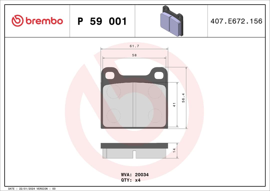 set placute frana,frana disc BREMBO PRIME LINE P 59 001