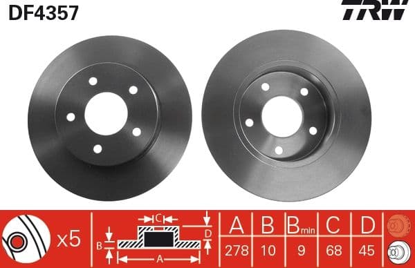 Disc frana TRW DF4357