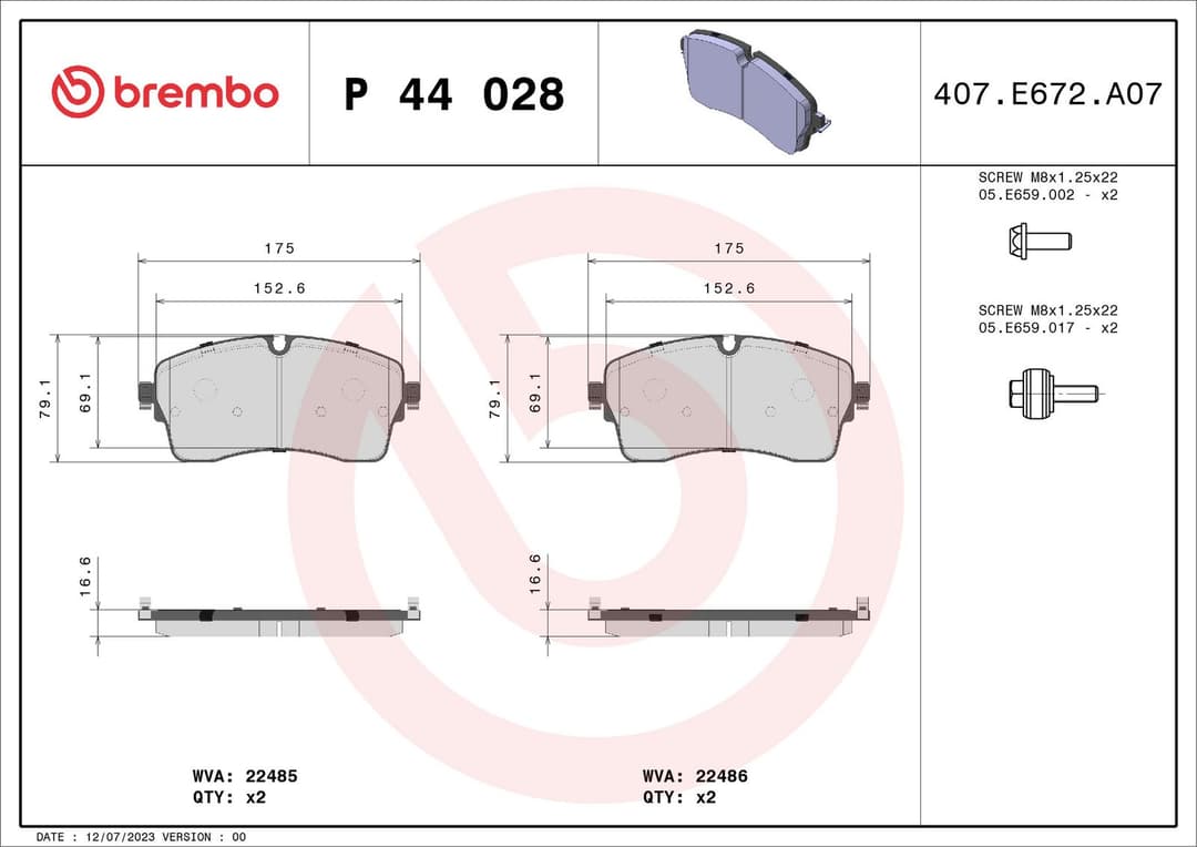 set placute frana,frana disc BREMBO PRIME LINE P 44 028