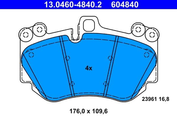 set placute frana,frana disc ATE 13.0460-4840.2