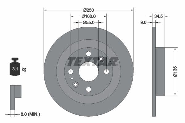Disc frana TEXTAR 92061700