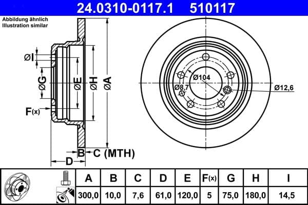 Disc frana ATE 24.0310-0117.1