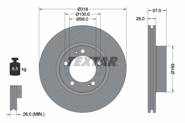 Disc frana TEXTAR PRO+ 92099907
