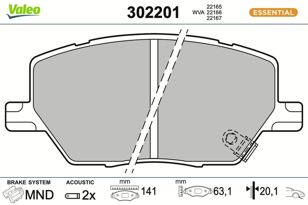 set placute frana,frana disc VALEO ESSENTIAL 302201