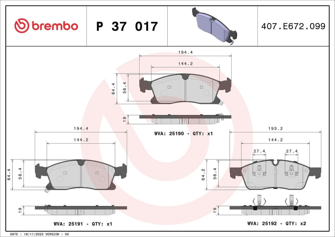 set placute frana,frana disc BREMBO PRIME LINE P 37 017