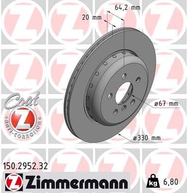 Disc frana ZIMMERMANN FORMULA F 150.2952.32