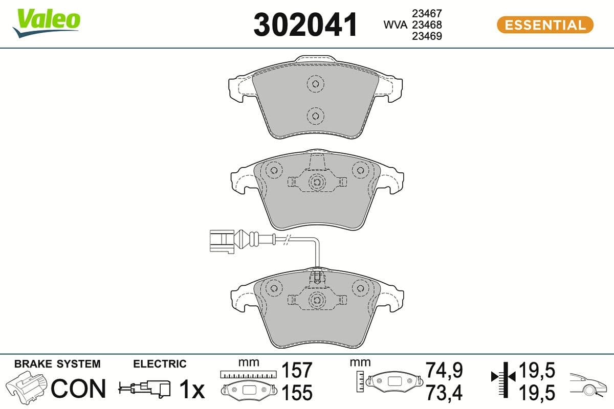 set placute frana,frana disc VALEO 302041