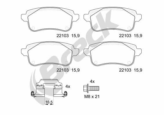 set placute frana,frana disc BRECK 22103 00 704 00
