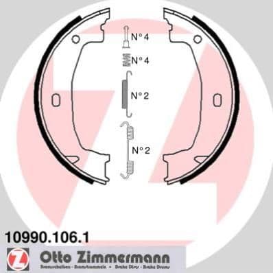Set saboti frana, frana de mana ZIMMERMANN 10990.106.1