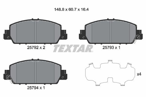 set placute frana,frana disc TEXTAR 2579201
