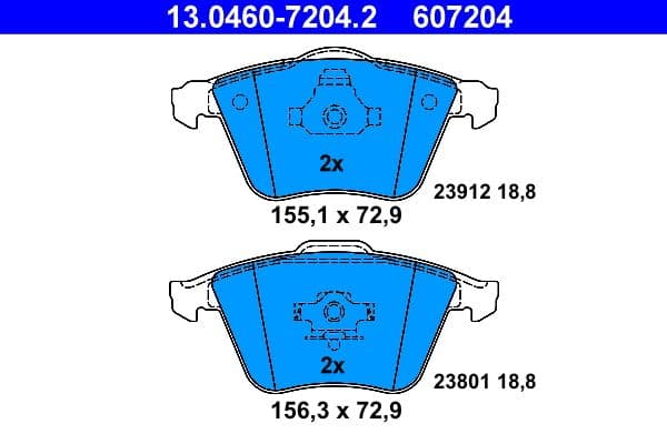 set placute frana,frana disc ATE 13.0460-7204.2