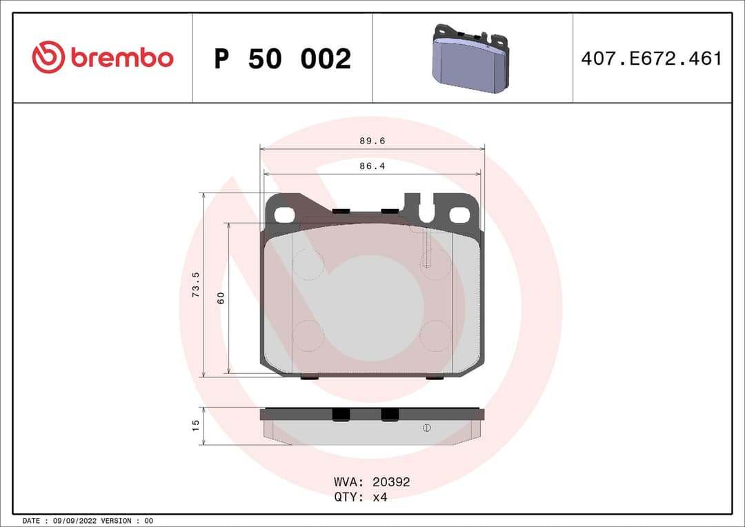 set placute frana,frana disc BREMBO PRIME LINE P 50 002