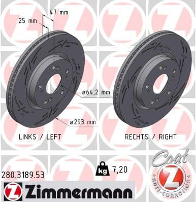 Disc frana ZIMMERMANN BLACK Z 280.3189.53