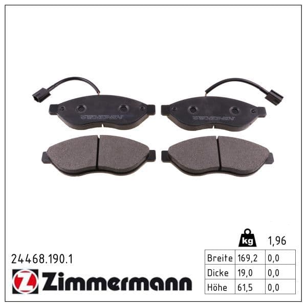 set placute frana,frana disc ZIMMERMANN 24468.190.1