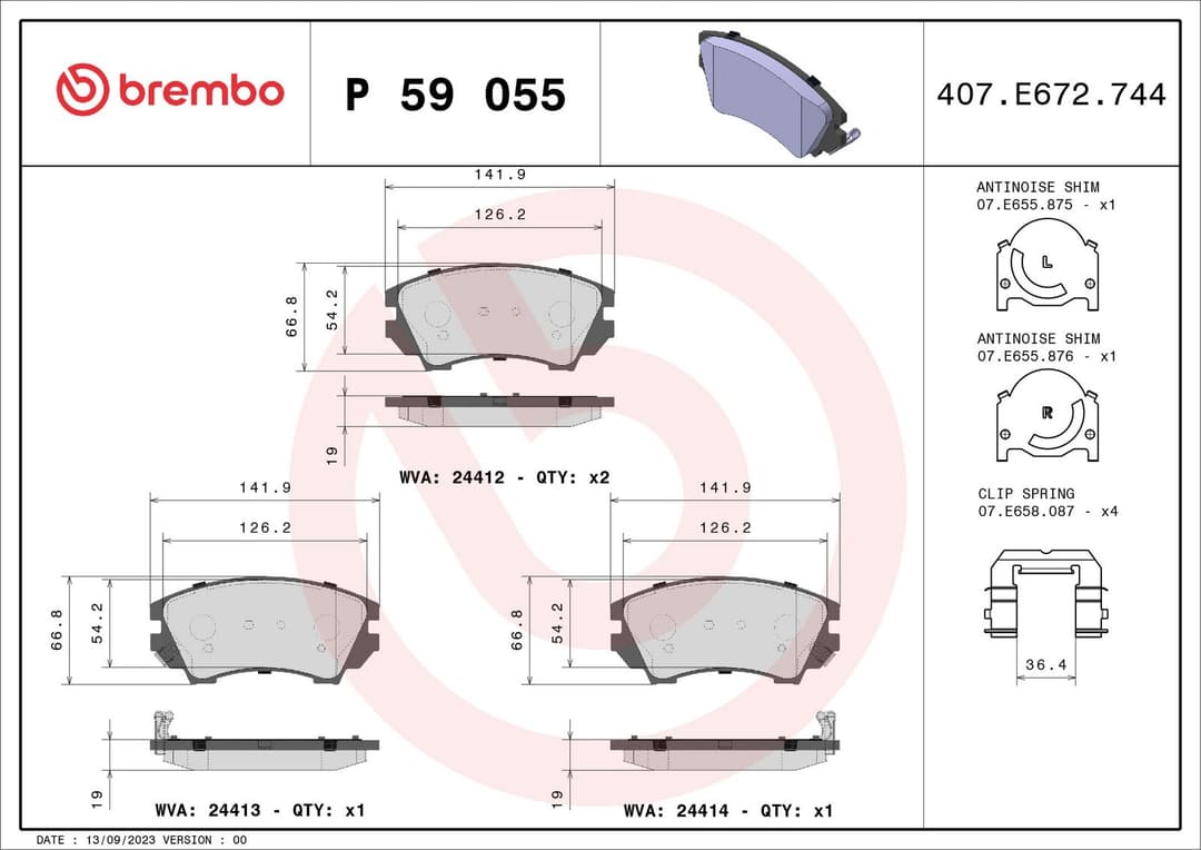 set placute frana,frana disc BREMBO PRIME LINE P 59 055