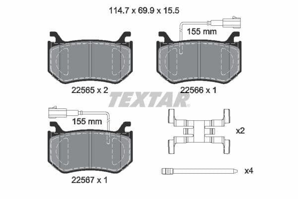 set placute frana,frana disc TEXTAR Q+ 2256501