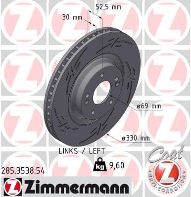 Disc frana ZIMMERMANN BLACK Z 285.3538.54