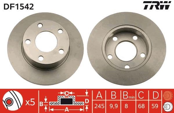 Disc frana TRW DF1542