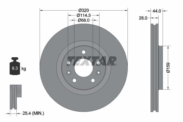 Disc frana TEXTAR PRO 92195403
