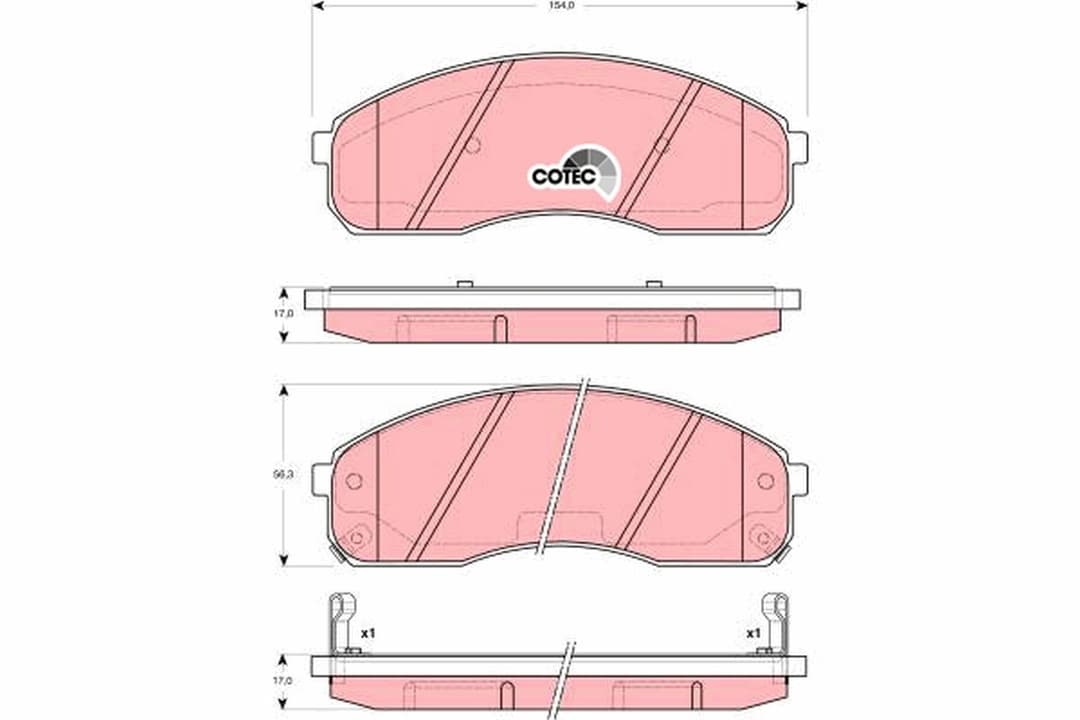 set placute frana,frana disc TRW COTEC GDB3301
