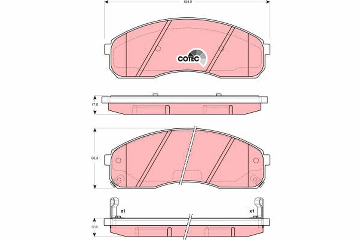 set placute frana,frana disc TRW COTEC GDB3301