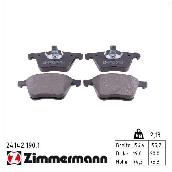 set placute frana,frana disc ZIMMERMANN 24142.190.1
