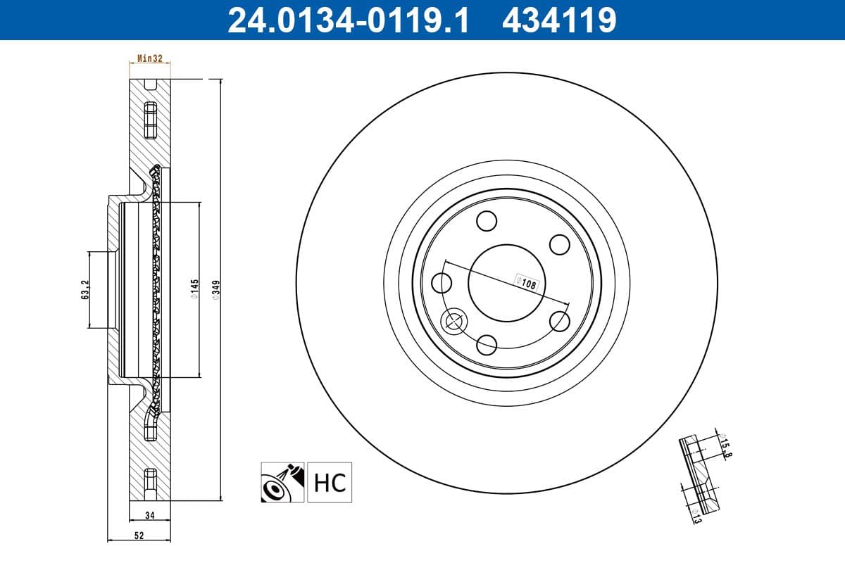 Disc frana ATE 24.0134-0119.1