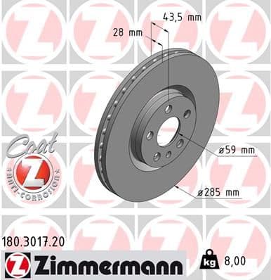 Disc frana ZIMMERMANN COAT Z 180.3017.20