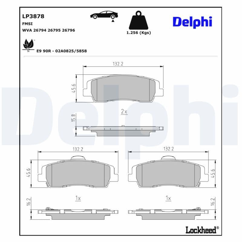 set placute frana,frana disc DELPHI LP3878