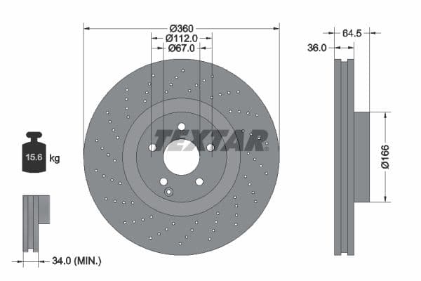 Disc frana TEXTAR PRO+ 92120305