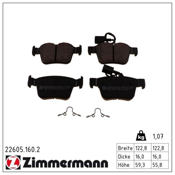 set placute frana,frana disc ZIMMERMANN 22605.160.2