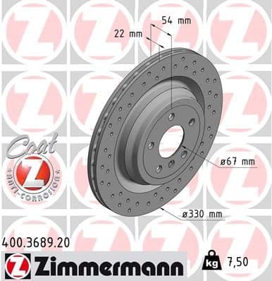 Disc frana ZIMMERMANN COAT Z 400.3689.20