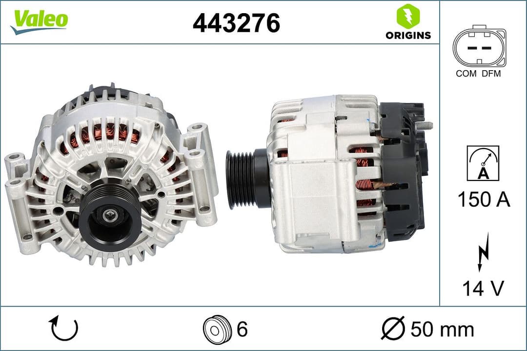 Generator / Alternator VALEO ORIGINS 443276