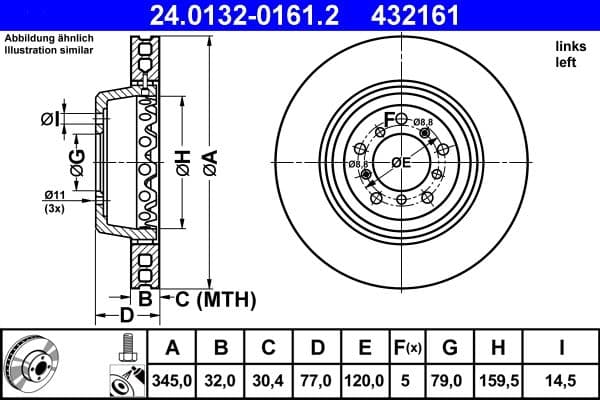 Disc frana ATE 24.0132-0161.2