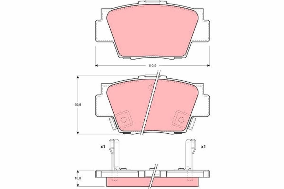 set placute frana,frana disc TRW GDB3039