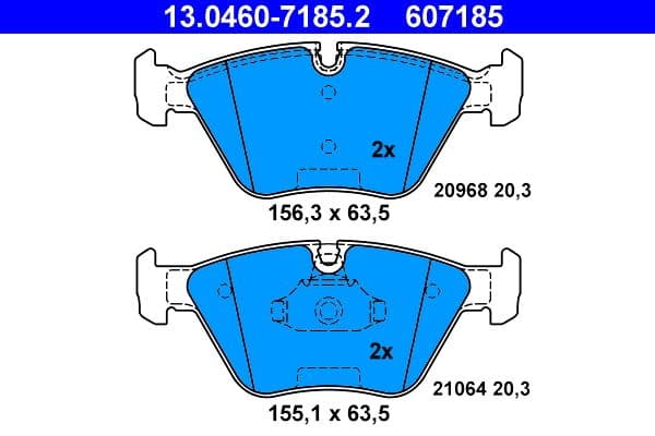 set placute frana,frana disc ATE 13.0460-7185.2