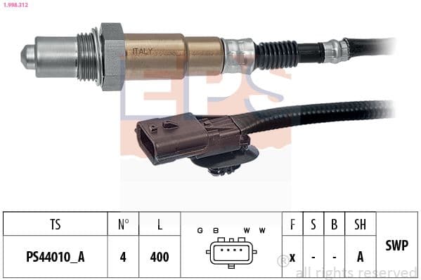 Sonda Lambda EPS Made in Italy - OE Equivalent 1.998.312