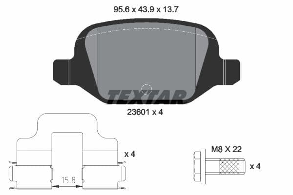 set placute frana,frana disc TEXTAR 2360102