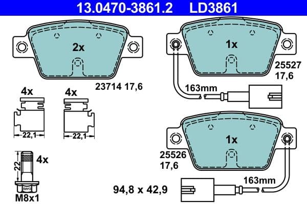 set placute frana,frana disc ATE Ceramic 13.0470-3861.2