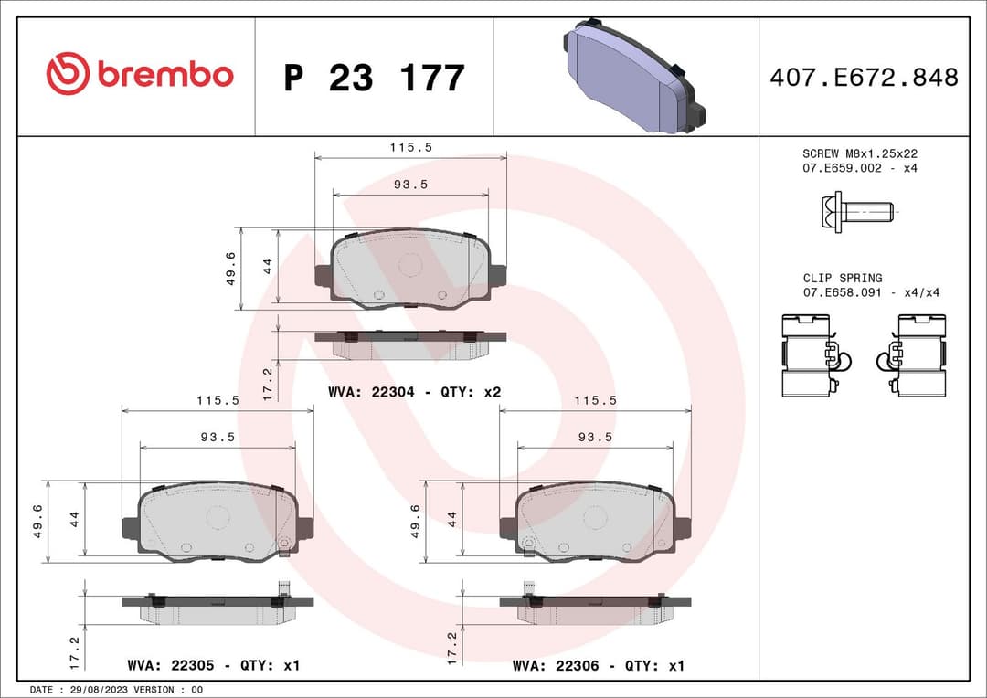 set placute frana,frana disc BREMBO PRIME LINE P 23 177