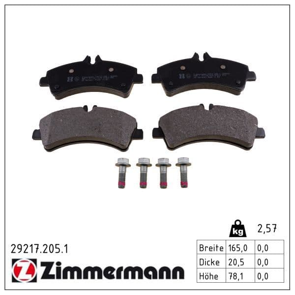 set placute frana,frana disc ZIMMERMANN 29217.205.1