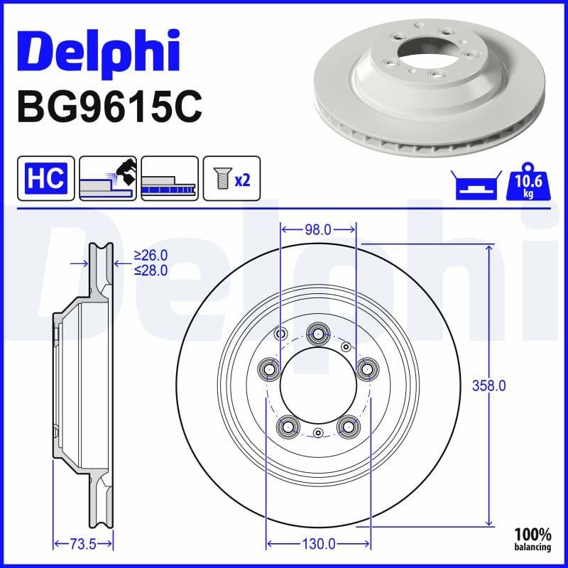 Disc frana DELPHI BG9615C