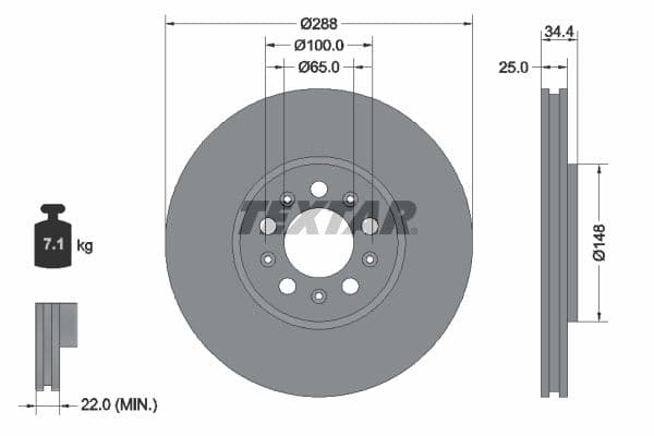 Disc frana TEXTAR PRO+ 92106605
