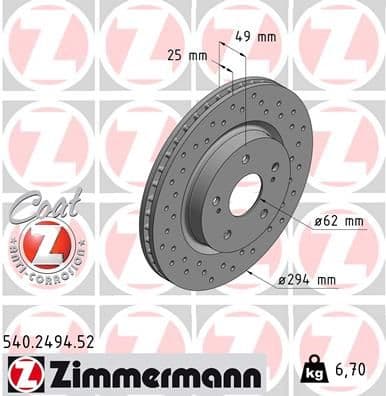 Disc frana ZIMMERMANN SPORT Z 540.2494.52
