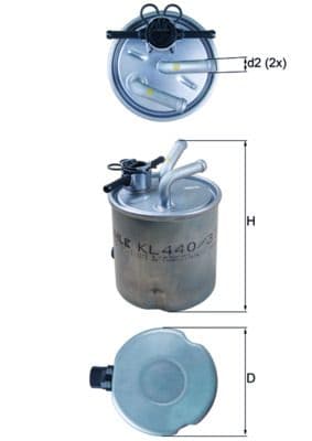 filtru combustibil MAHLE KL 440/37